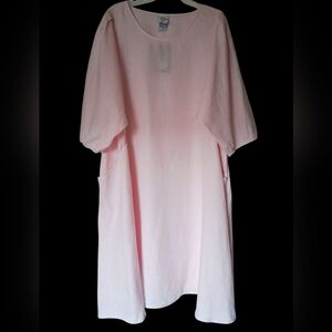 NWT MATCH POINT 100% Linen Midi-Dress / Puff Sleeve / X-Large